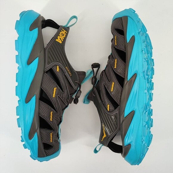 Hoka One One Woman’s Hopara Gray & Blue Strap Sandals Size 8.5 - Picture 6 of 8